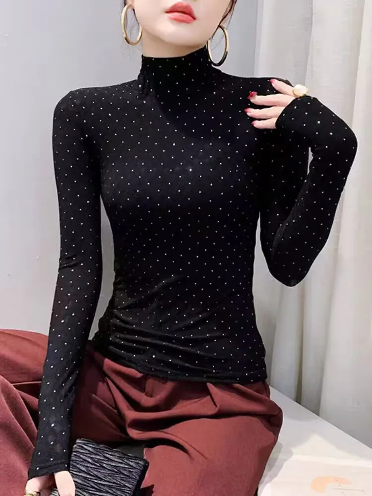 Новое поступление 2025 комплект с бриллиантами женский осенне-зимний пуловер S-4XL