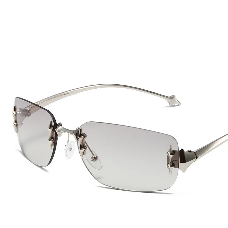 Гламурные Модные женские солнцезащитные очки квадратные без оправы роскошные