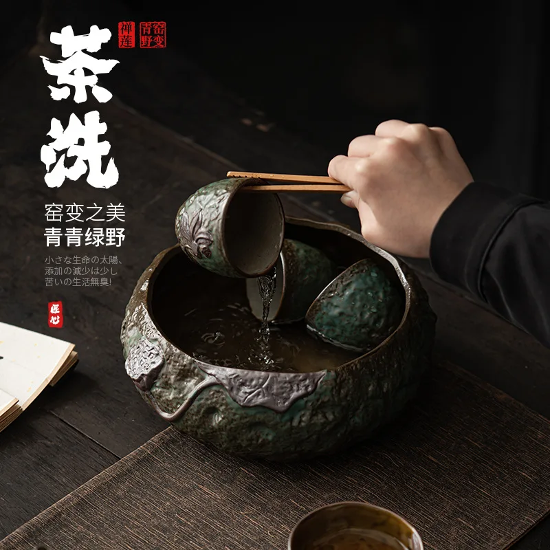 

Чашка для чая Qingye в японском стиле, запеченная в печи, грубая керамика в японском стиле, ручная работа, керамическая чашка Jianshui, умывальник д...