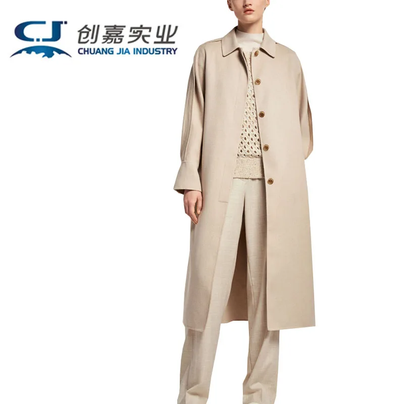 Роскошное легкое осенне-зимнее женское пальто из овечьей шерсти серое