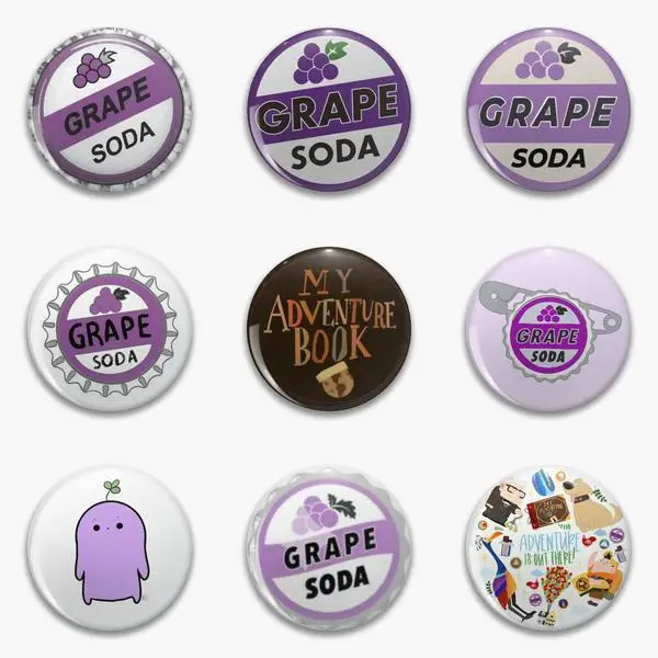 Grape Soda Up Badge My Soft Button Pin Customizable Collar Brooch Fashion Women Lover Creative Decor Metal Jewelry Cute Hat