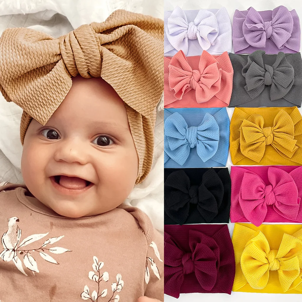 

Baby Hair Accessories Cable Bow Baby Headband for Child Bowknot Headwear Cables Turban for Kids Elastic Headwrap