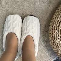 woman fluffy slippers winter bow fur contton warm plush non slip grip sole indoor home female shoes house fuzzy slipper 2022 new
