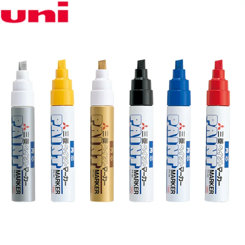 1pcs Uni Marker Pen PX-30 Paint Pen 7 Colors Optional Tilt Head 4mm-8.5mm Thick Oily Pen Car Decoration Wedding Signature
