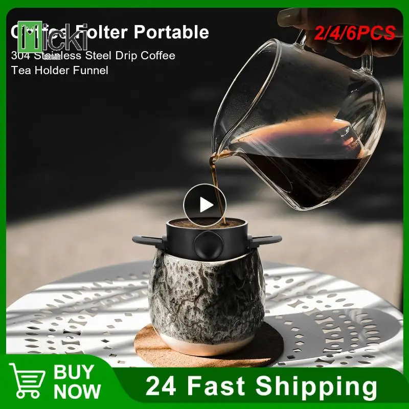 

2/4/6PCS Cafe Infuser Dripper Coffee Filter Foldable Coffee Dripper Tea Holder Funnel Baskets Reusable Drip Coffee Tea Holder