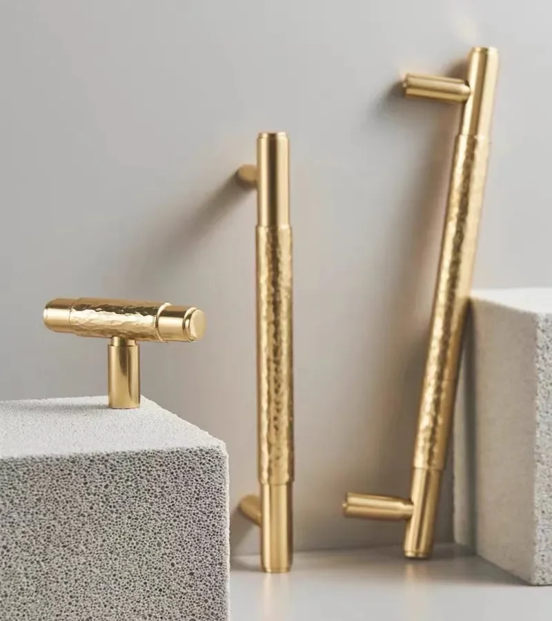 Латунные мебельные ручки Dooroom современные кованые блестящие золотые для шкафа