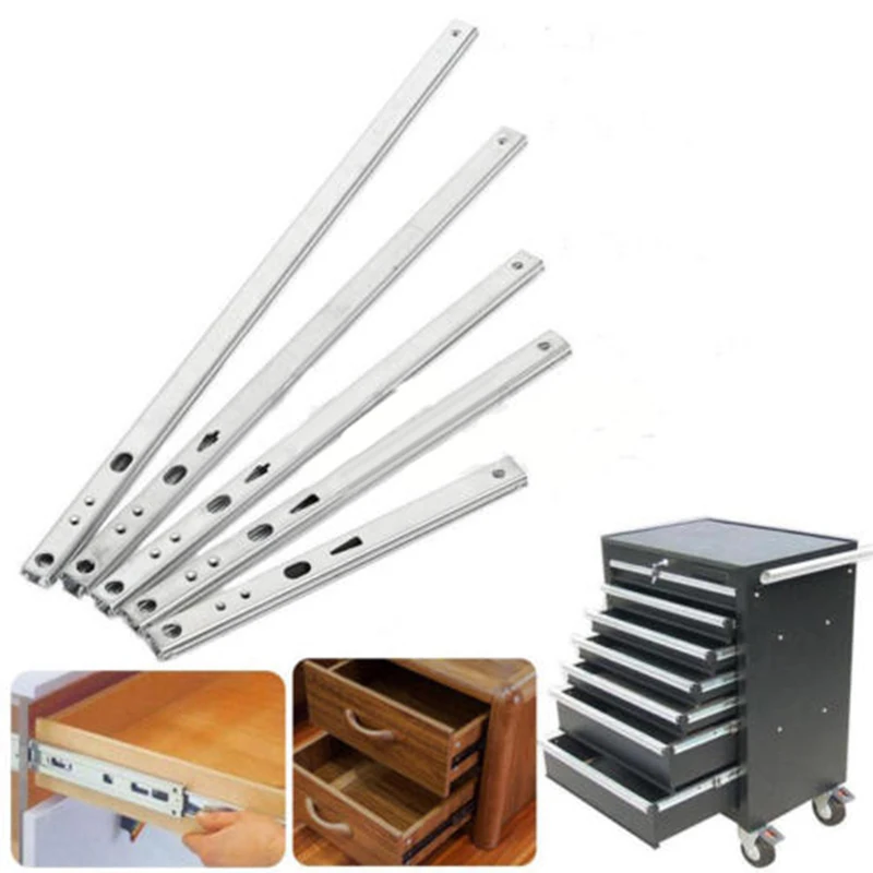 

2 Pcs Kitchen Cupboard Drawer Guide Slides Furniture Guide Rail Full Extension Parts Mini Drawer Slides Wardrobe Hardware