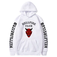 hellfire club hoodie for men streetwear long sleeve goth print pullover unisex autumn winter teens clothing loose strange things