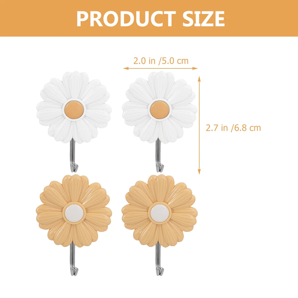 4 шт. липкий крючок с изображением ромашки настенные крючки для вешалок пальто