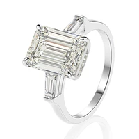 cosya 925 sterling silver emerald cut created zircon rings moissanite gemstone wedding engagement diamonds ring fine jewelry