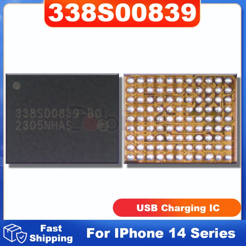 

3 шт., 338S00839 338S00839-B0 USB-чип для зарядного устройства, микросхема для зарядки, чип BGA для IPhone 14 Plus Pro 14ProMax 14Mini, сменные детали