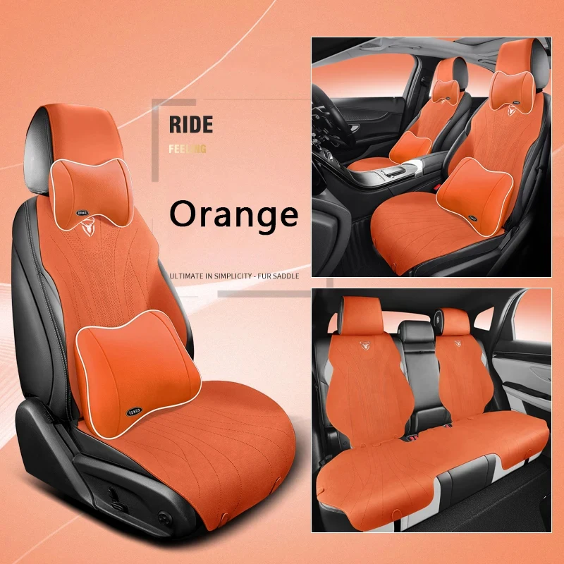 

Suede Car Seat Cover Comfortable Breathable Auto Seats Cushion Four Seasons Universal with Headrest Backrest for Most Cars Truck
