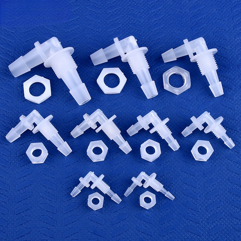 

Hex Nut M6~G1/2 To 2.4-11.1mm PP Pagoda Elbow Connectors Aquarium Tank Air Hose Joints Irrigation Pipe Fittings