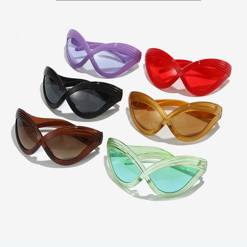 Очки солнцезащитные Y2K в стиле кошачий глаз для мужчин и женщин винтажные