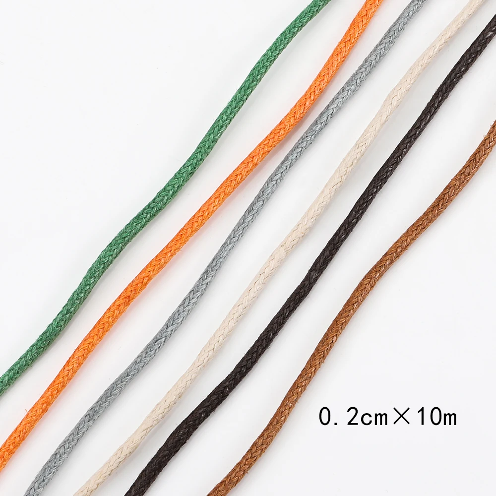10M 2mm Waxed Cord Cotton Thread String Strap Necklace Polyester Rope Beads for Jewelry Making DIY Braid Bracelet Accessories