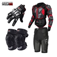 wosawe motocross racing motorcycle body armor protective gear motorcycle jacket shorts pants protection knee pads glove
