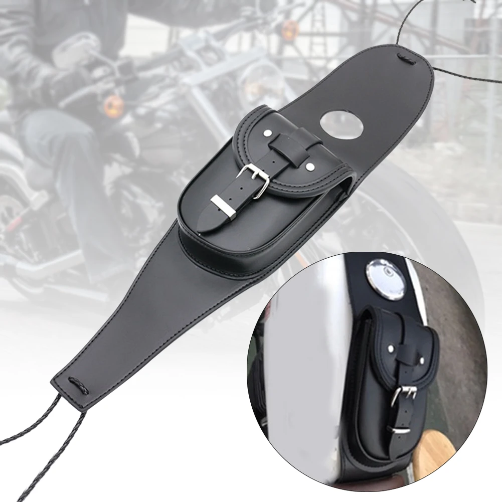 

Tool Universal Fuel Tank Bag Accessories Mount PU Leather With Pouch Motorcycle Strong Waterproof Travel For XL883 X1200 X48