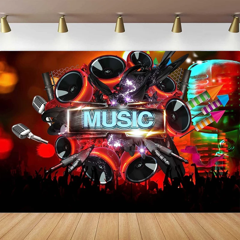 

Music Photography Backdrop The Concert Speaker Background Poster Theme Party Photo Booth Props Banner