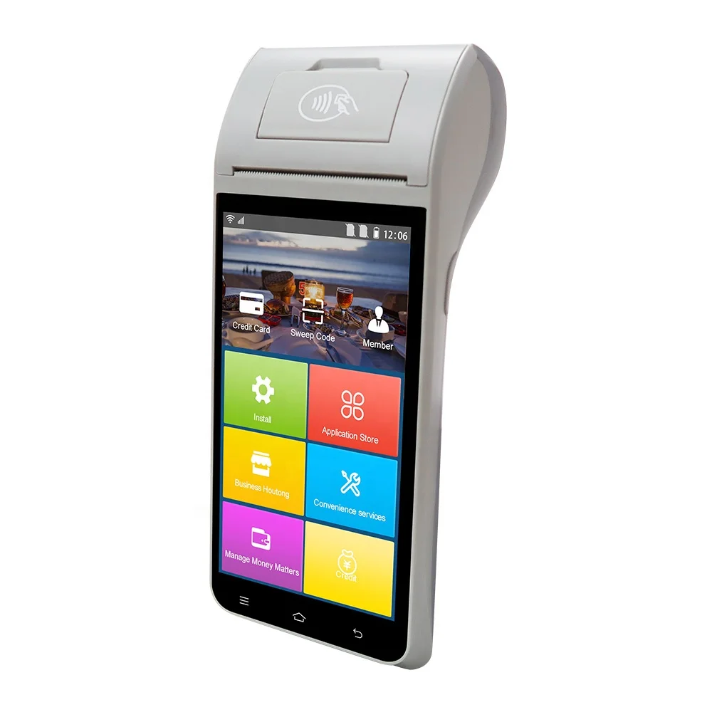 

5.5" Touch Screen Handheld Android POS with WIFI NFC Thermal Printer for ordering tickets of food take out
