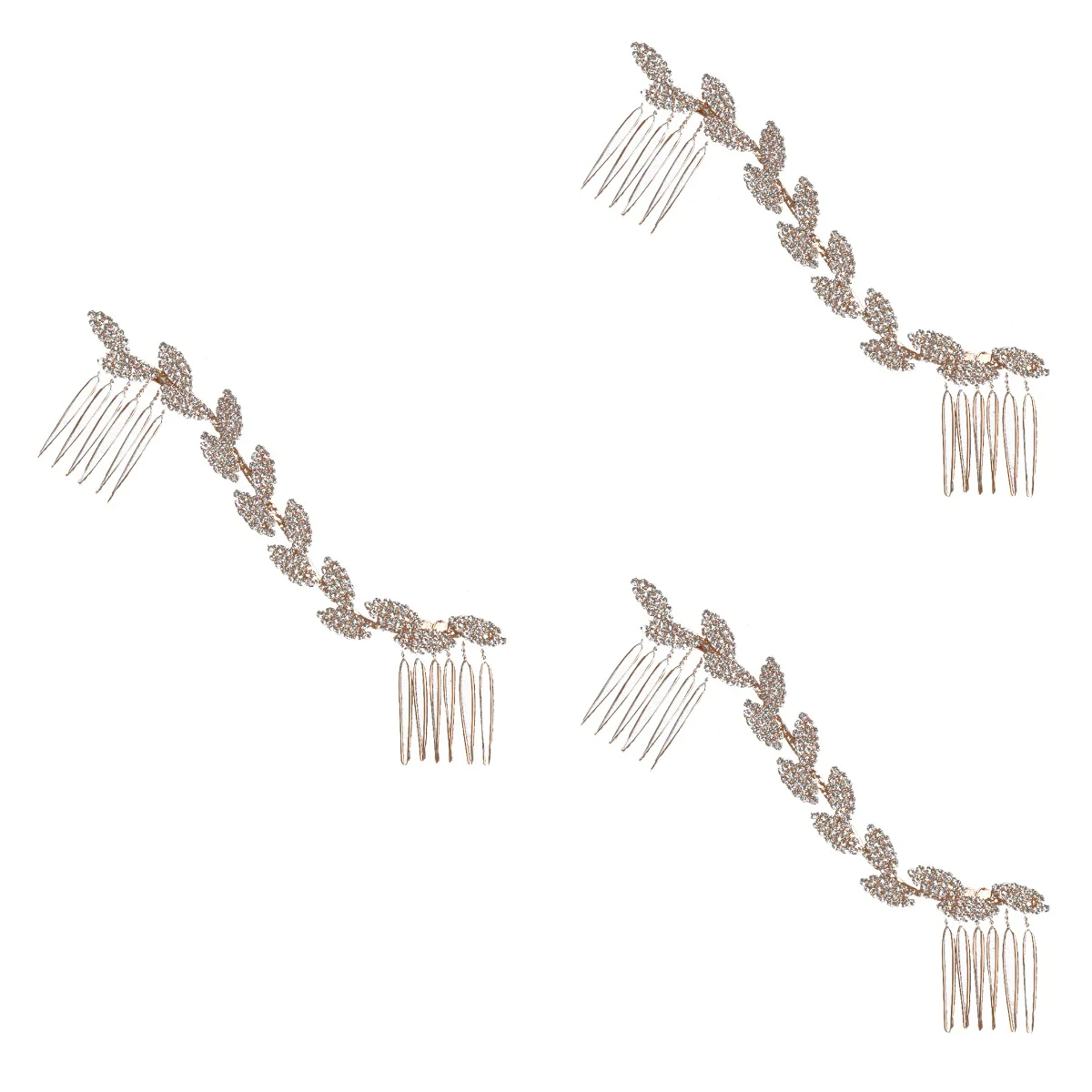 

3pcs Bridal Hair Comb Accessory Exquisite Crystal Hair Comb Decor Hair Jewelry