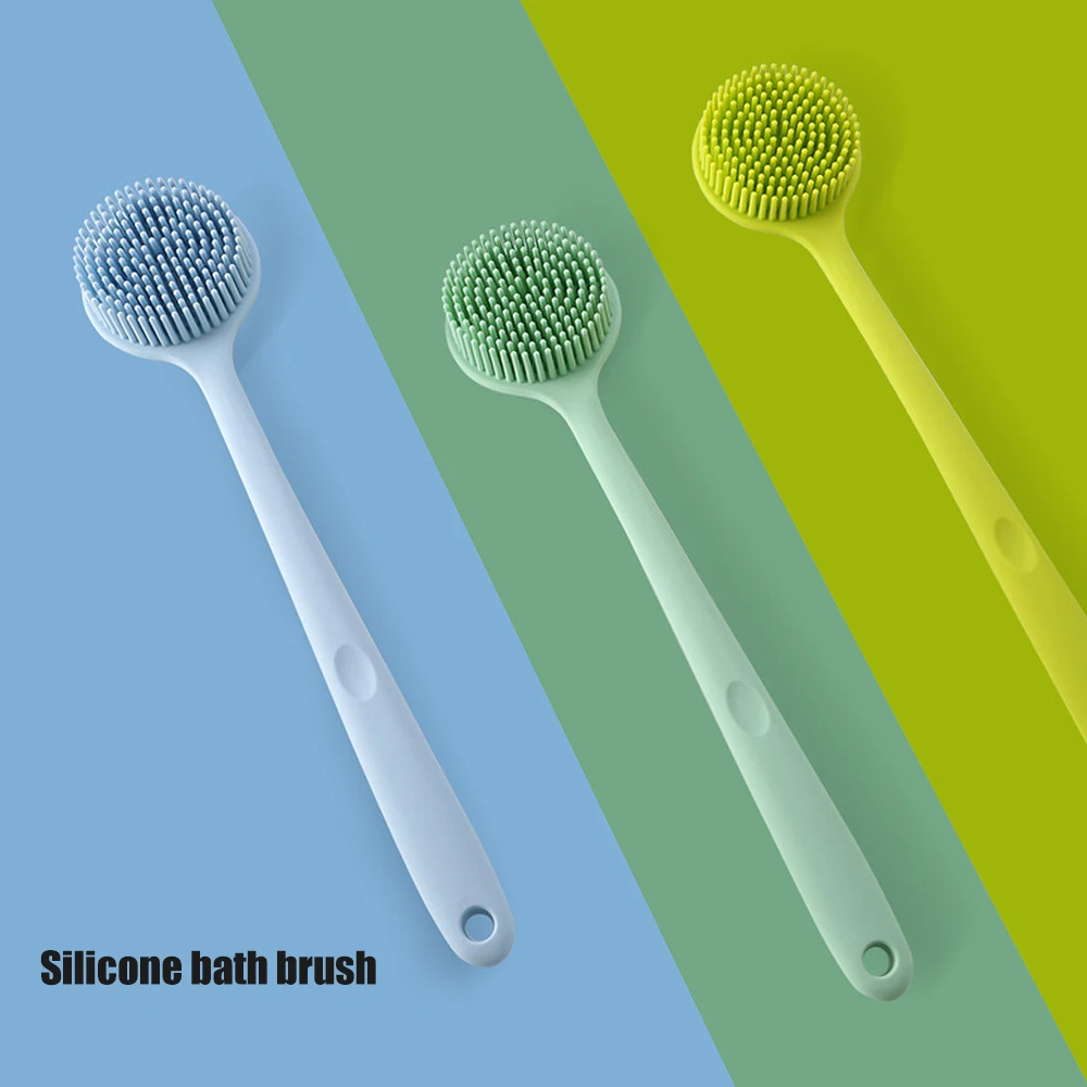 

Long Handle Double-Sided Bath Shower Brush Back Massage Exfoliation Wisp Body Scrub Brush Multifunctional Silicone Brush Body