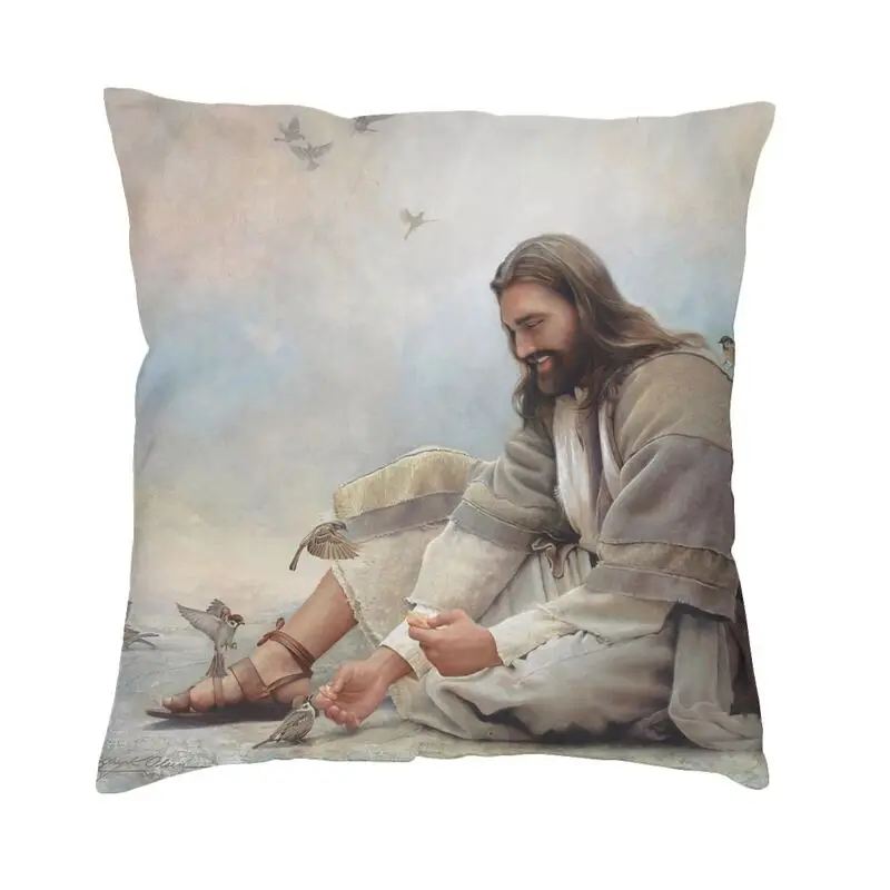 

Lord Jesus Christ Throw Pillow Case for Sofa Religious Christianity Luxury Cushion Cover Square Pillowcase