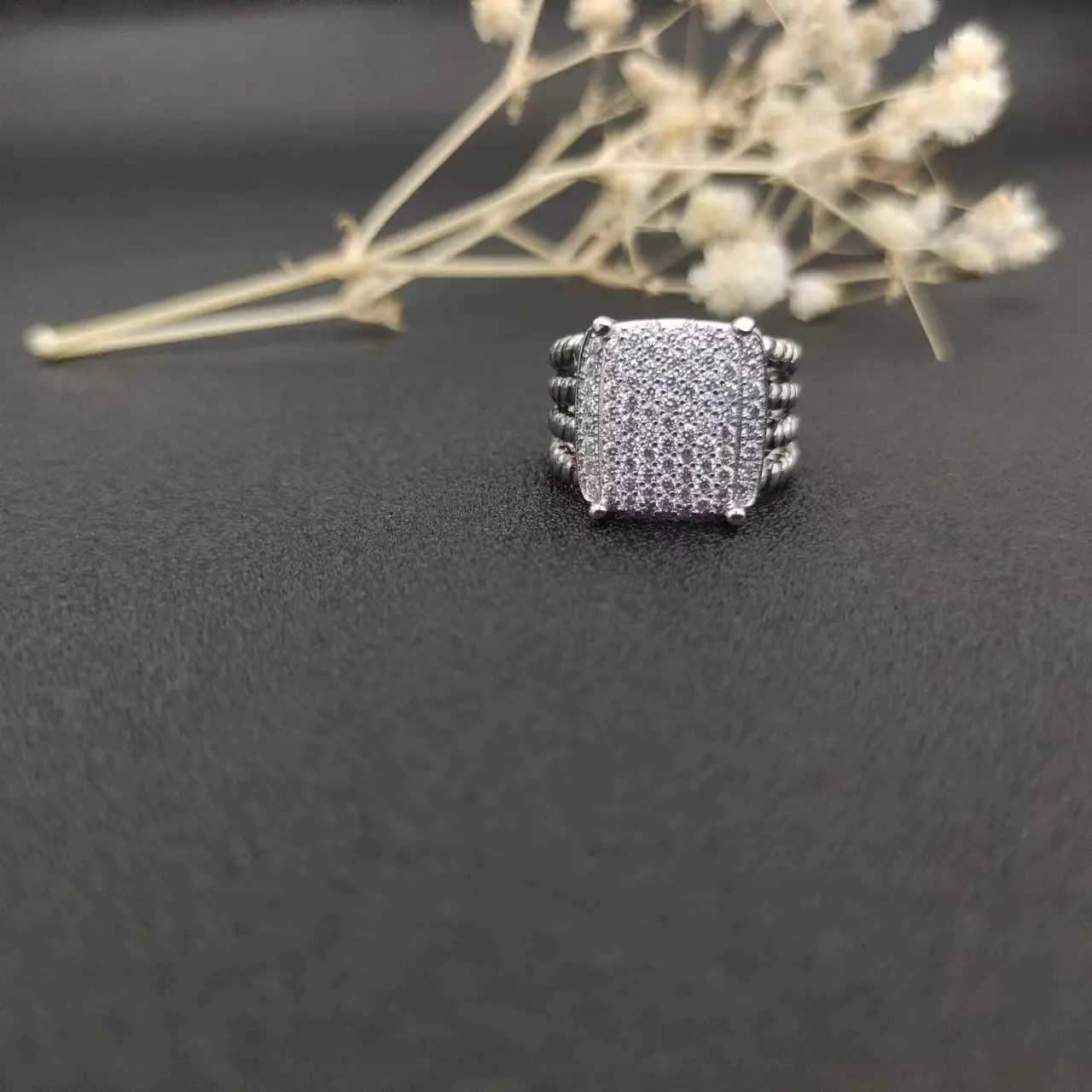 Popular Jewelry David Yurman Rings for Woman DY Eden Emerald Diamond Eternity Band  Silver 925 Plated Platinum