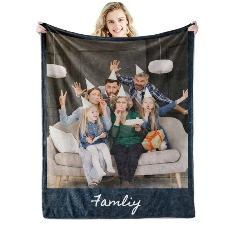 

Custom Blanket With Photo Collage Text Personalized Throw Blanket Picture Blanket Baby Mother Father Friends Lovers Pet Gift