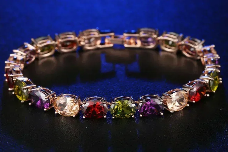 Высококачественный Женский браслет из розового золота с цирконием Мона Лизы