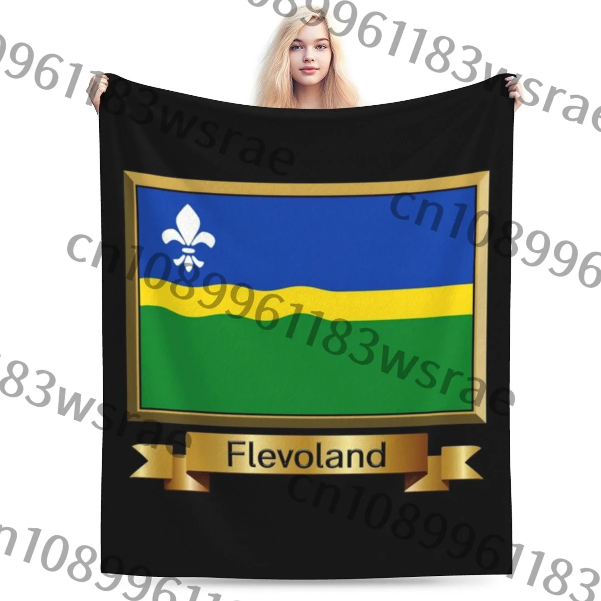 Флисовое покрывало Flevoland с флагом наклейки на подарки-называется ультра-мягким