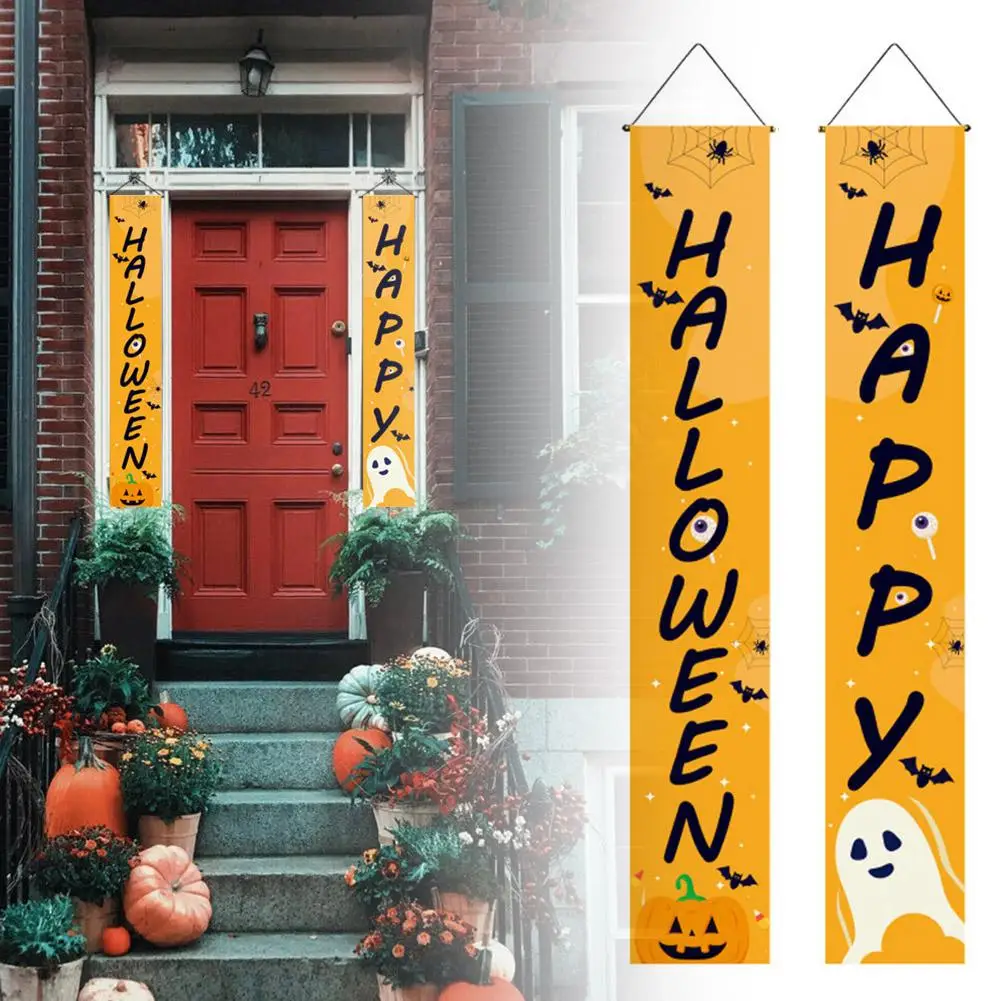 

Halloween Door Couplets Flag Pumpkin Ghost Skull Couplet Happy Festival Ghost Curtain Halloween Decoration Door Day Banner T3N7