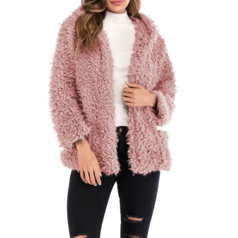 Women Autumn Winter Solid Color Fluffy Long Sleeve Knit Coat Open Front Cardigan coat Casual Sweaters Women Loose Cardigan hot