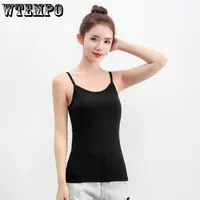 Women Sexy Soft Cozy Camis with Built In Bra Adjustable Shoulder Strap Stretchy Backless Vest White Black Casual Tank Tops