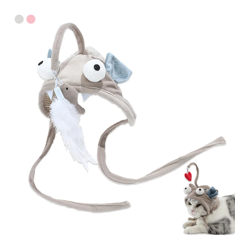 

Cute Cartoon Cat Toy Self-play Funny Cat Stick Cat Headdress Play Games for All Cats Anti Anxiety Indoor Exercise Pet Toys
