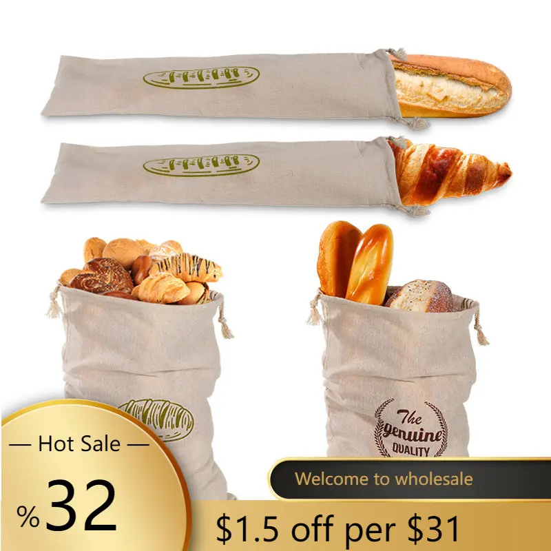 

Linen Bread Bags,Reusable Drawstring Bag For Loaf, Homemade Artisan Bread Storage Bag,Linen Bread Bags For Baguette