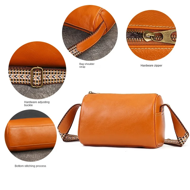 Senkey Style 2024 Autumn And Winter New Genuine Leather Women's Bag Crossbody Bag Top Layer Cowhide Shoulder Bag Vintage Bag