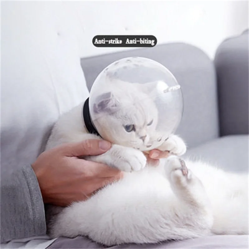 

MAMY PETS Cat Anti-Licking Protective Space Hood Breathable Anti-bite Spherical Elizabeth Collar Pet Supplies Headgear