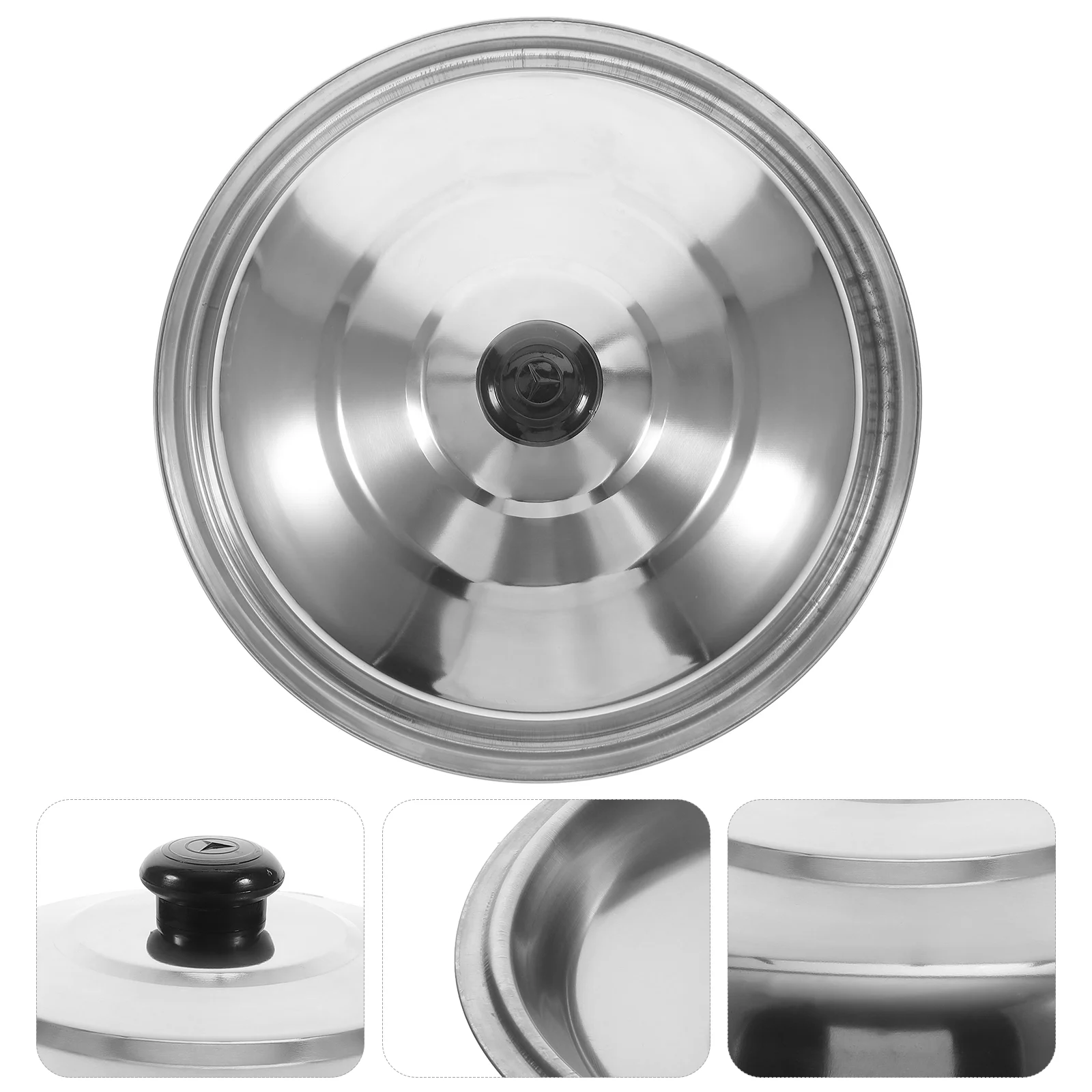 

Lid Pan Pot Cover Replacement Frying Cooking Bakeware Metal Protector Steam Griddle Steel Covers Stainless Pots Universal Lids