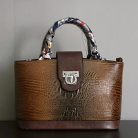 fashion retro crocodile pattern leather baghandbags for women designer lady tote 2022 new shoulder bag messenger bag big