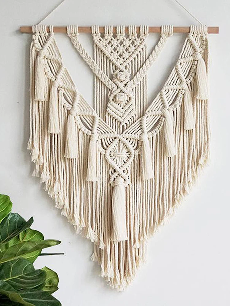 

Nordic Tassel Tapestry Hand Woven Decoration Bedside and Porch Art Ornaments Bohemian Living Room Tapestry Home Decoration