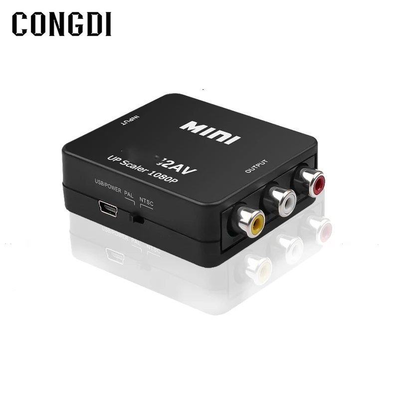 HDMI-совместимый с AV RCA CVSB L/R 1080P видеоконвертер HD1080P адаптер поддержка NTSC PAL выход |