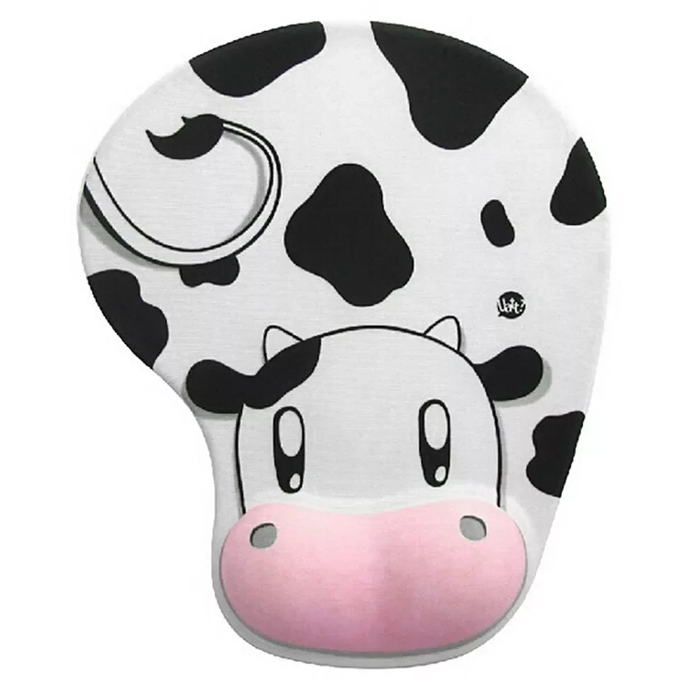 

Ultra-smooth Desktop With Wrist Mat Stereoscopic Accessories Cow Pattern Anti-slip Silicone Cute Lovely Mouse Pad