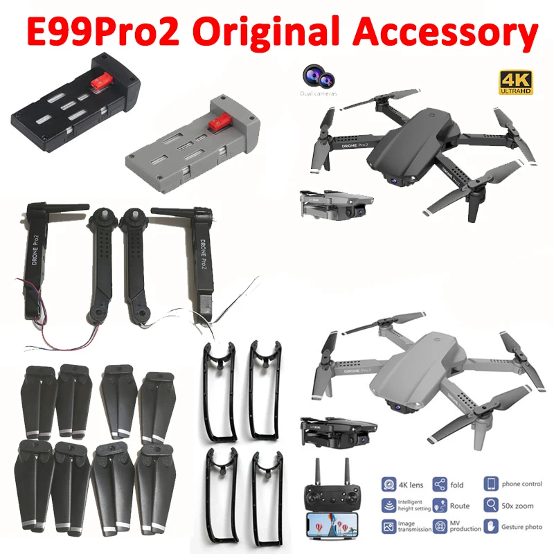 E99Pro2 E99 PRO2 Дрон оригинальный аксессуар батарея зарядное устройство USB пропеллер защитная рамка Передний Задний рычаг с двигателем большая шестерня часть