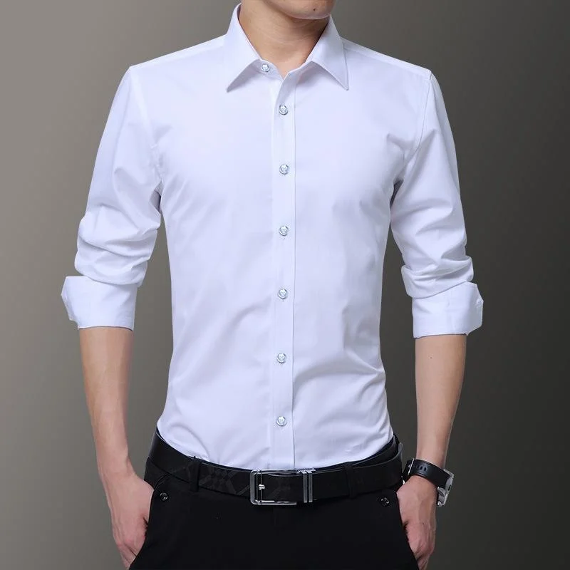 

Cotton Oxford Shirt Mens Spring Casual Long Sleeve Slim Fit Dress Shirts Men Social