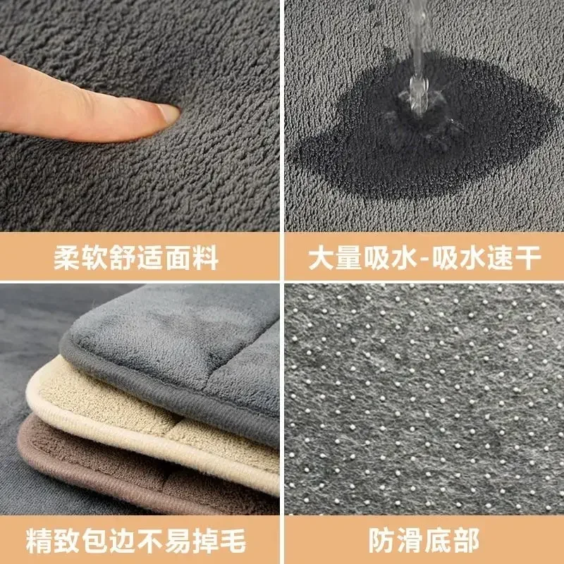 Коврик для ванной из пены с эффектом памяти в толстую полоску — мягкий удобный и