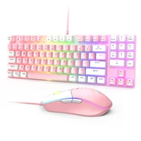 lady girl women beautiful mechanical keyboard 89 keys blue switch usb wired rgb backlit wired mouse blackpink for pc gamer