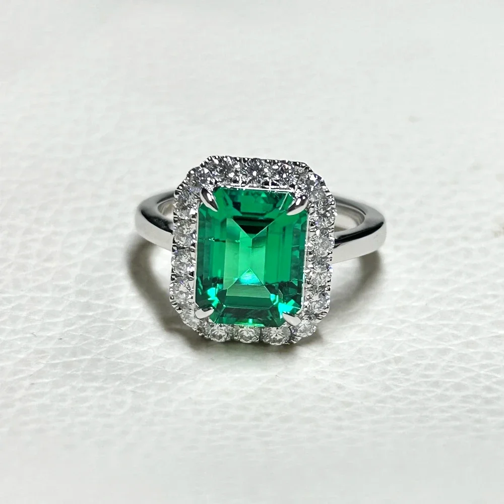 Кольцо Meisidian из белого золота с восьмиугольным камнем 10 к 4 карата