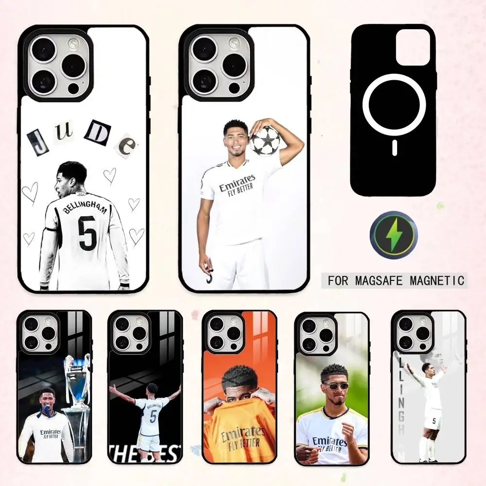 Фото Чехол для телефона Midfield J-Jude B-Bellingham для iPhone 17, 16, 15, 14, 13, 12, 11 Plus, Pro Max, магнитный, для беспроводной зарядки Magsafe №1