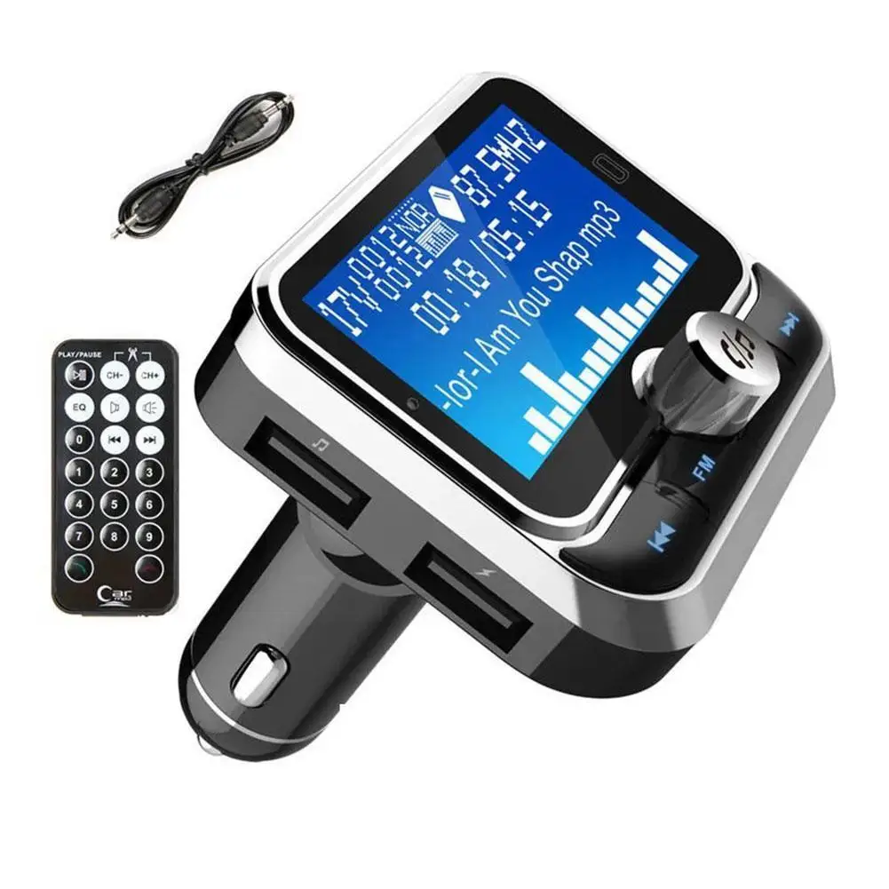 

Car FM Transmitter With Remote Control LCD Bluetooth Zender Dual Player Fm FM Car MP3 Modulator USB Bluetooth Transmitter K6M0