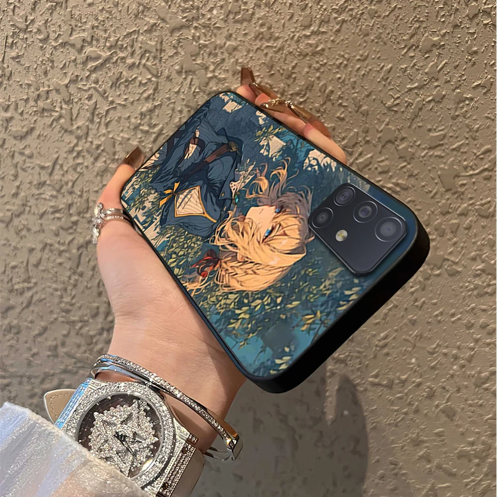 Cartoon V-Violet E-Evergarden Phone Case For Samsung S22 S23 A73 A72 A71 A54 A53 E ULTRA Color Soft Shell